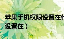 苹果手机权限设置在什么地方（苹果手机权限设置在）