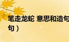 笔走龙蛇 意思和造句（笔走龙蛇的意思和造句）