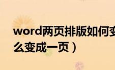 word两页排版如何变成一页（word分页怎么变成一页）