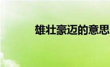 雄壮豪迈的意思（豪迈的意思）
