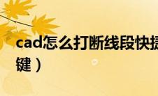 cad怎么打断线段快捷键（cad打断线条快捷键）
