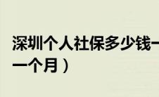 深圳个人社保多少钱一个月（个人社保多少钱一个月）