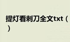 提灯看刺刀全文txt（提灯看刺刀txt免费下载）