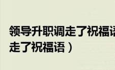领导升职调走了祝福语和感谢语（领导升职调走了祝福语）