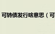 可转债发行啥意思（可转债发行是什么意思）