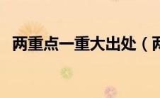 两重点一重大出处（两重点一重大指什么）