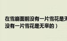 在雪崩面前没有一片雪花是无辜的是什么意思（在雪崩面前没有一片雪花是无辜的）
