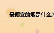 最便宜的烟是什么牌子（最便宜的烟）