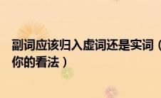 副词应该归入虚词还是实词（副词应该归实词还是虚词谈谈你的看法）