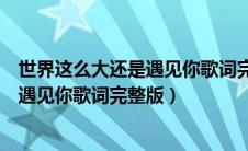 世界这么大还是遇见你歌词完整版电子版（世界这么大还是遇见你歌词完整版）