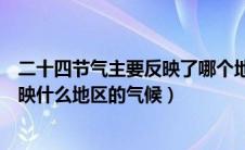 二十四节气主要反映了哪个地区的气候（二十四节气主要反映什么地区的气候）