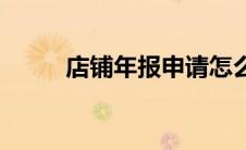 店铺年报申请怎么弄（店铺nick）