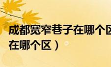 成都宽窄巷子在哪个区哪条路（成都宽窄巷子在哪个区）