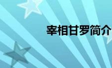 宰相甘罗简介（甘罗简介）