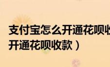 支付宝怎么开通花呗收款二维码（支付宝怎么开通花呗收款）