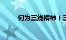 何为三线精神（三线精神是什么）