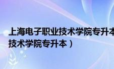 上海电子职业技术学院专升本对口学校（上海电子信息职业技术学院专升本）