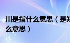 川是指什么意思（是知道四川人说的川川是什么意思）