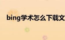 bing学术怎么下载文献（bing学术官网）