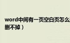 word中间有一页空白页怎么删除（word中间有一页空白页删不掉）