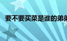 要不要买菜是谁的弟弟（要不要买菜是谁）