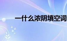 一什么浓阴填空词语（一什么浓阴）