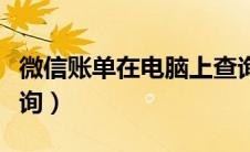 微信账单在电脑上查询（微信账单电脑怎么查询）