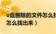 u盘删除的文件怎么找回（u盘隐藏的文件夹怎么找出来）