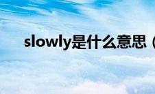 slowly是什么意思（slow是什么意思）