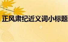 正风肃纪近义词小标题（正风肃纪的近义词）