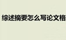综述摘要怎么写论文格式（综述摘要怎么写）
