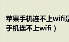 苹果手机连不上wifi是什么原因（为什么苹果手机连不上wifi）