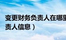 变更财务负责人在哪里变更（如何变更财务负责人信息）