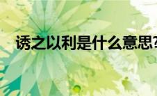 诱之以利是什么意思?（诱之以禽清枫语）