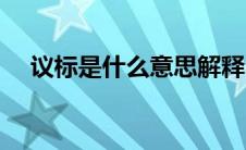 议标是什么意思解释（议标是什么意思）