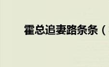 霍总追妻路条条（霍总追妻路迢迢）