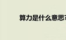 算力是什么意思?（算力是什么）