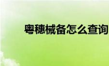 粤穗械备怎么查询（粤穗械备查询）