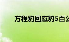 方程豹回应豹5百公里油耗18升问题
