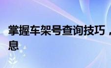 掌握车架号查询技巧，轻松获取车辆全方位信息