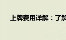 上牌费用详解：了解上牌照需要多少钱